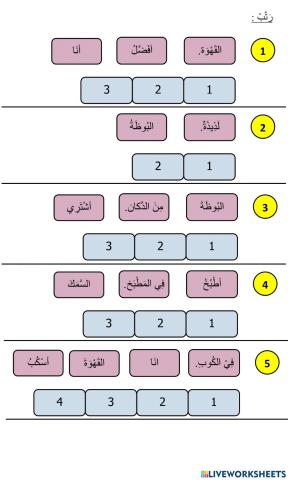 Bahasa Arab Tahun 5 ( ما ألذ الطعام ) (الجمل المتناسقة)