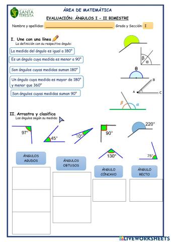 Clasificación de ángulos