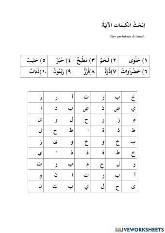 Bahasa arab tahun 5 bab 2 huruf