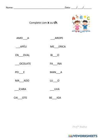 Ortografia x ou ch