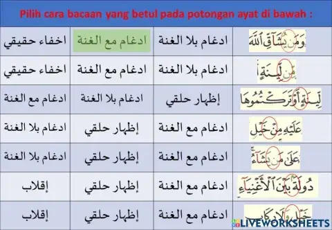 Tilawah Al Quran - Tahun 6