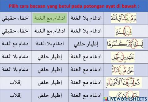 Tilawah Al Quran - Tahun 6