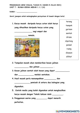 Psv tahun 5 unit 7 - bunga kekwa mekar