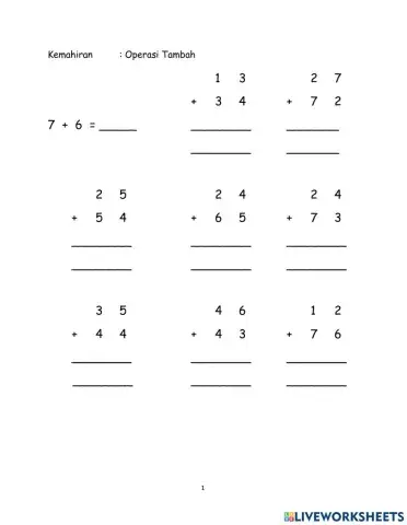 Operasi tambah tahun 2 sk chalok