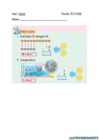 Tulis jawapan dengan betul.