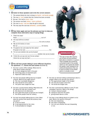 UNIT 6: LISTENING (page 76)