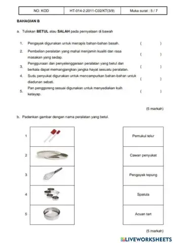 KT (3) Peralatan Bater dan Doh - KVS Pastri