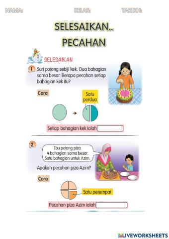 Selesaikan - Pecahan