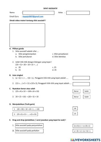 LKS Interaktif Bilangan Cacah Sifat Asosiatif -Bapajo AKM