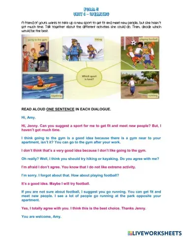 Form 3 Speaking Unit 6 page 75