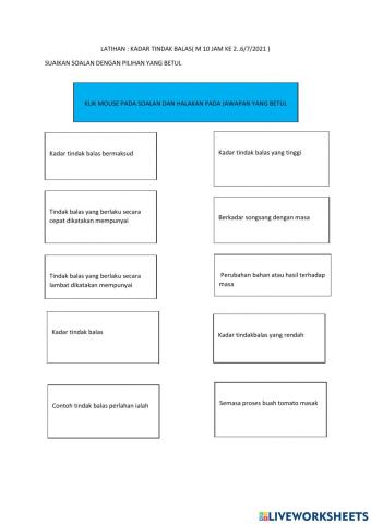 Latihan kadar tindak balas