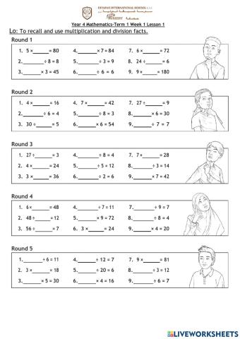 DIS Maths term 1 week 1 lesson 1-Intermediate