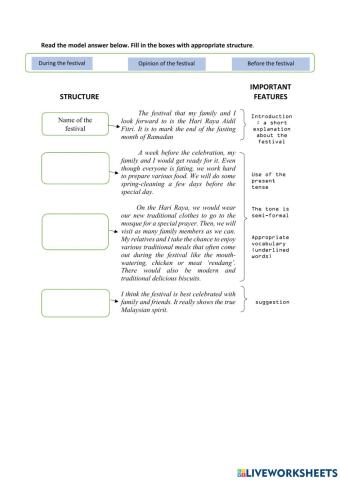 A Festival (Guided essay writing)