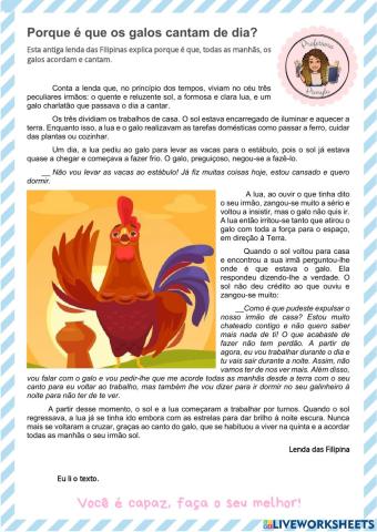 Leitura: Por que é que os galos cantam