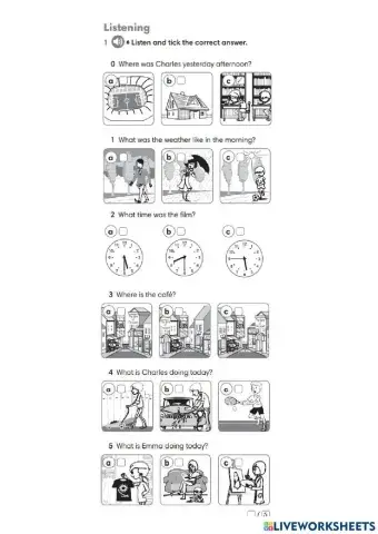 Children 5 listening test past simple