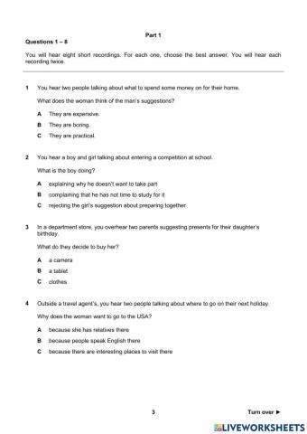 Unit 3 - Progress Test
