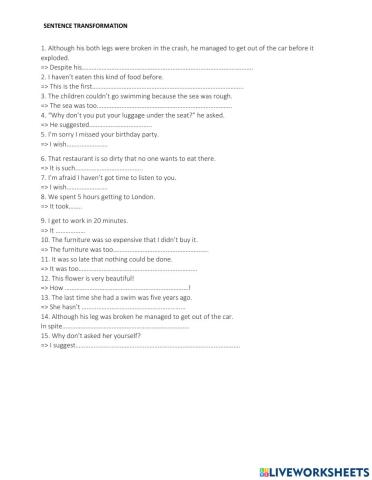 Sentence Tranformation