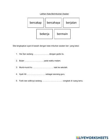 Kata Berimbuhan Awalan