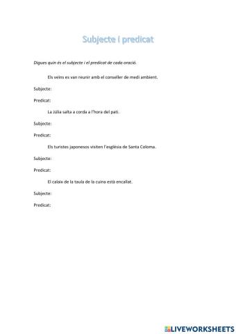 Subjecte i predicat