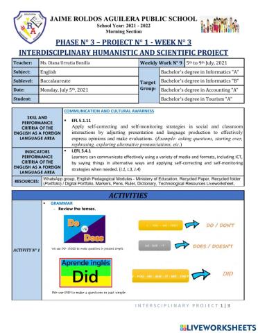 WH QUESTIONS WITH DO - DOES AND DID. Simple Present vs. Simple Past Tense By Ms. Diana Urrutia Bonilla