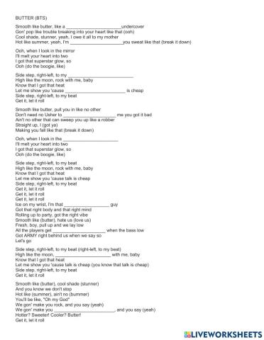 Butter lyrics (BTS)