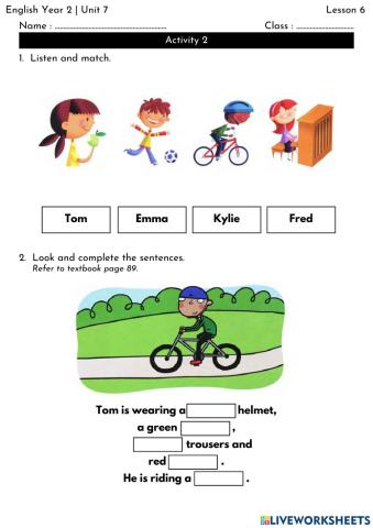 English Year 2 - Get Dressed