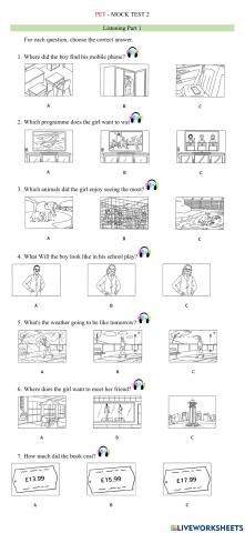 PET - Mock test 2 LISTENING 1