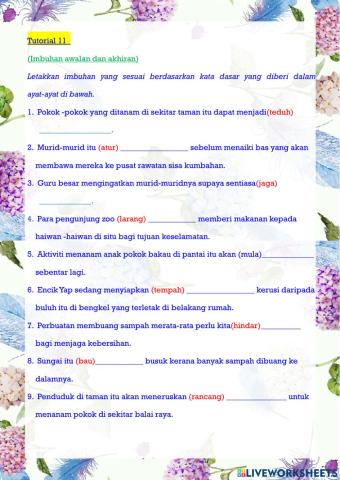 Imbuhan awalan dan akhiran