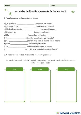 Actividad de Fijación