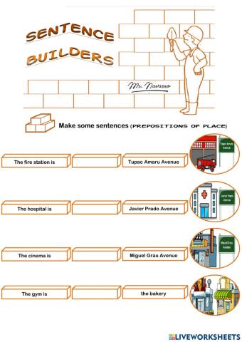 Prepositions of Place (Sentence Builders) 1