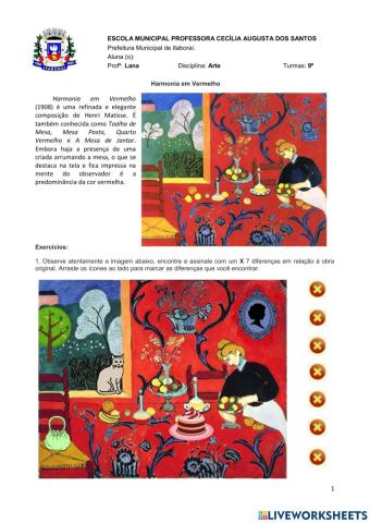 Harmonia em Vermelho (Jogo dos Sete Erros)