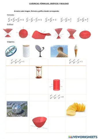 Cuádricas: gráficos, fórmulas y la realidad