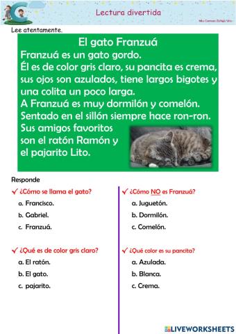 Lectura El gato Franzuá