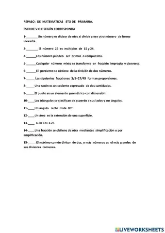 Repaso del segundo semestre.