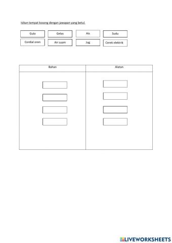 Alatan dan bahan membuat minuman