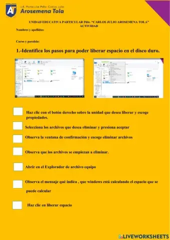 Liberar espacio en el disco duro