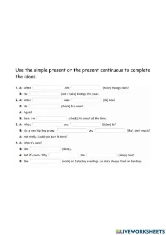 Simple present present continuous