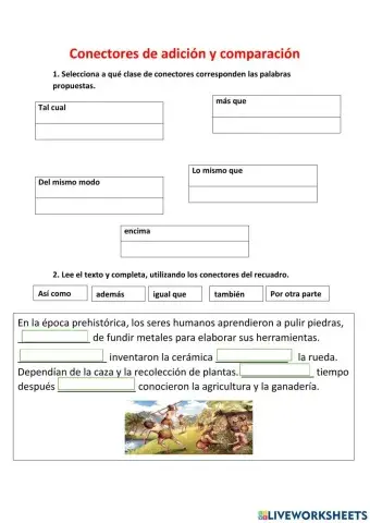 Conectores de adición y comparación