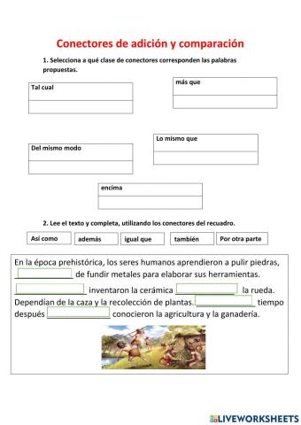 Conectores de adición y comparación