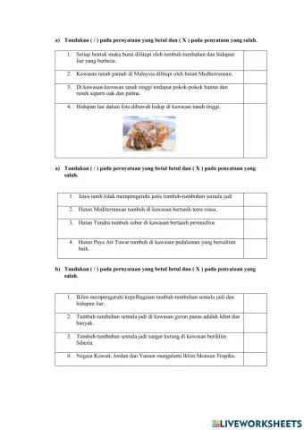 Faktor bentuk muka bumi,saliran,tanih dan iklim mempengaruhi kepelbagaian tumbuh-tumbuhan semula jadi dan hidupan liar.