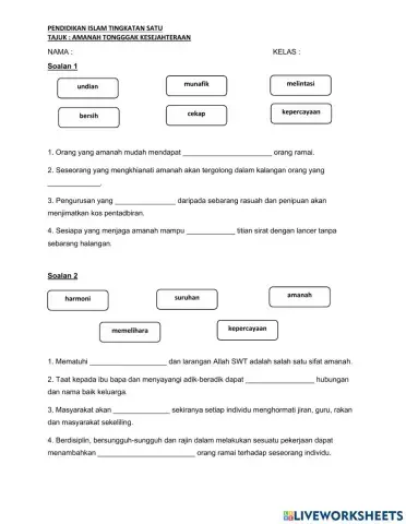 Amanah Tonggak Kesejahteraan