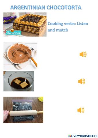 Argentinian chocotorta cooking verbs
