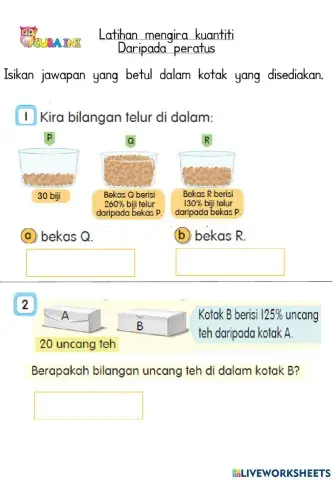 Mengira kuantiti daripada peratus