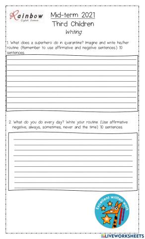 Writing mid term 3rd children