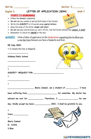 Letter of Application