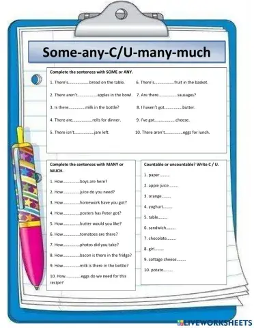 Much -many -some - any