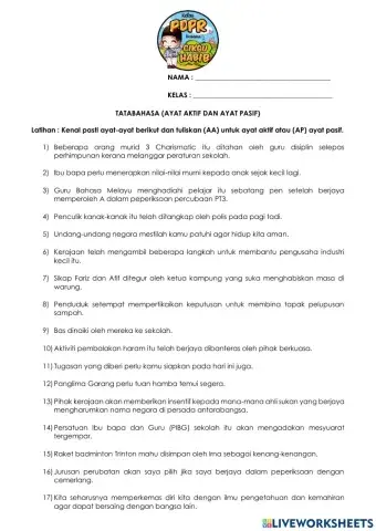 Ayat Aktif dan Ayat Pasif