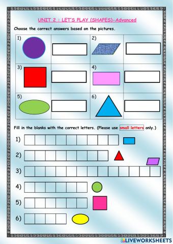 Unit 2 Let's Play -shapes (Advanced)