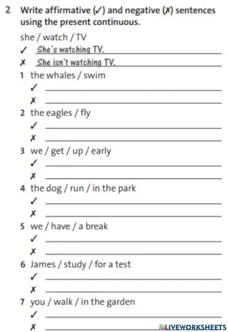 Present Continuous Tense: Affirmative & Negative
