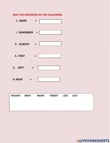 give the opposite words